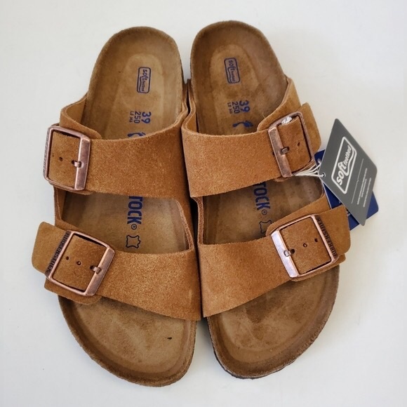 Birkenstock Arizona Mink Suede Sandals - Picture 1 of 6